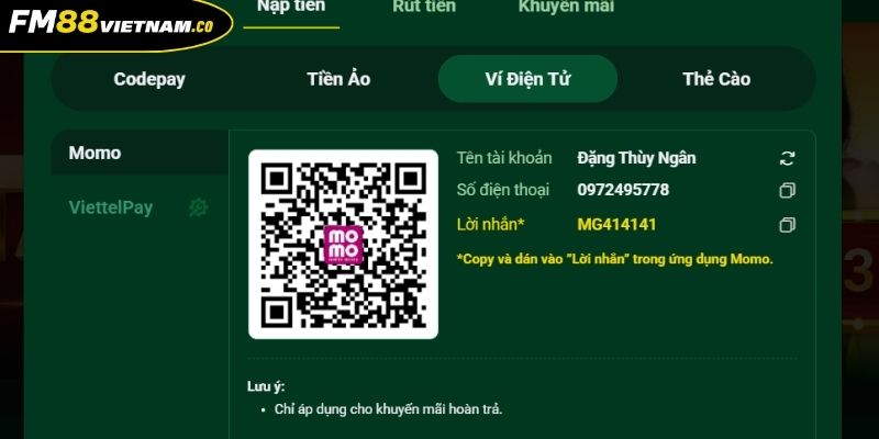 Điều kiện nạp rút tiền FM88 nắm rõ để giao dịch thành công